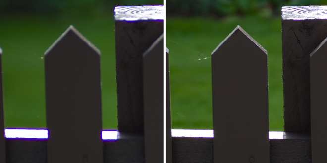 Colour Fringing Comparison Zeiss 85mm Sonnar f28 vs f56