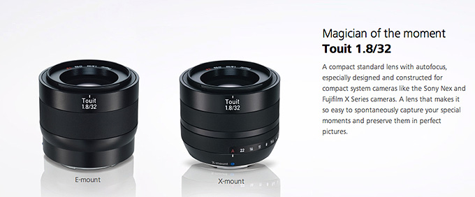 New Zeiss 12 f/2.8 Touit and 32 f/1.8 Touit lenses for Sony E and
