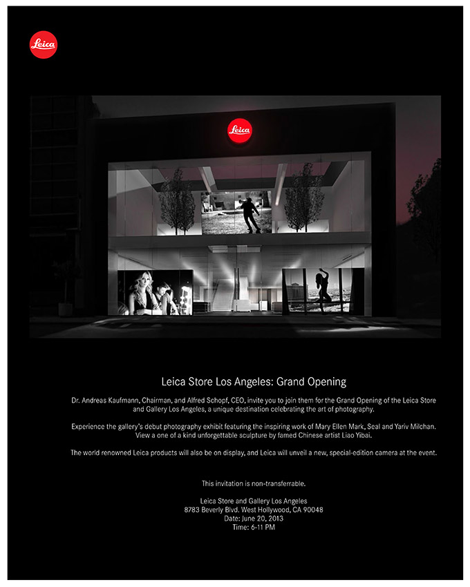 Leica Store LA Opening - Invitation