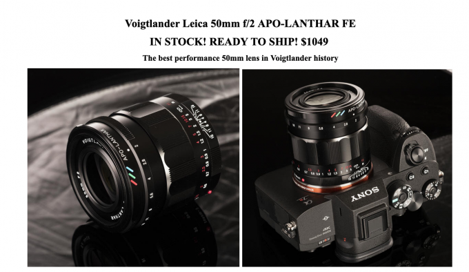 The Voigtlander 50 APO f/2 for Sony. Voigtlander's best lens ever